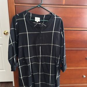 Fat Face Black and White Checkered Shirt